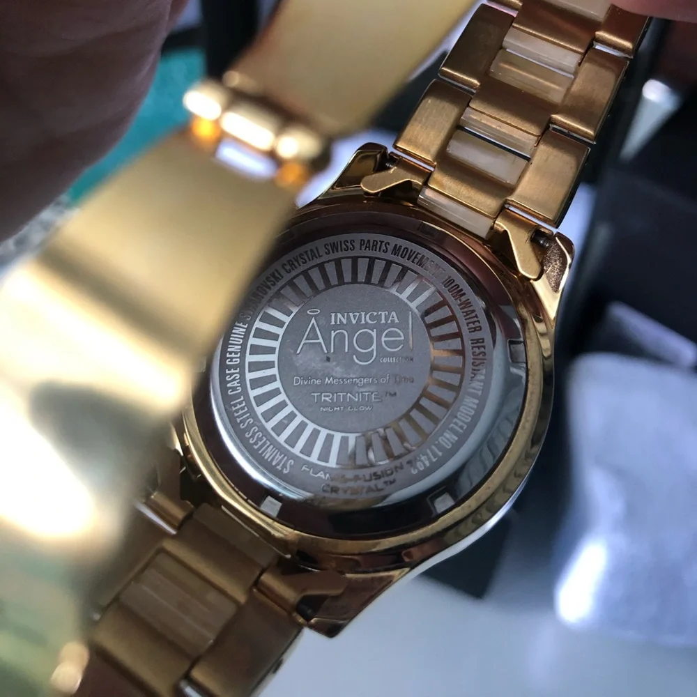 Invicta Angel Women's Quartz Watch 38mm Gold Tone – Mint Condition